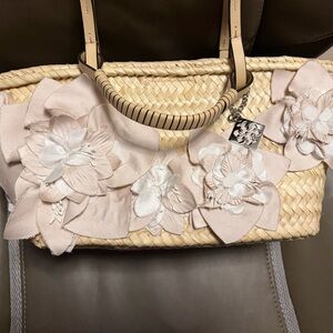 Tory Burch Small Straw Embellished Tote